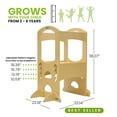 thumbnail image 4 of Little Partners Learning Tower Adjustable Height Kitchen Step Stool, Toddler Tower, Encourages Learning, Independence, and Engagement, Safety Climbing Tower for Kitchen Counter - Natural, 4 of 8