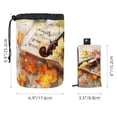 thumbnail image 5 of PhooArto Large Barrel Drawstring Makeup Bag, Music Notes Violin Leaf Painting Travel Cosmetic Bag Portable Make Up Organizer Bag, 5 of 6