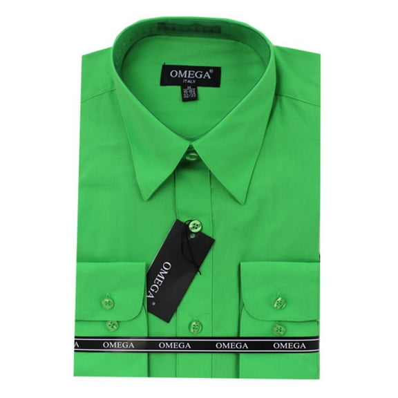 Dress Shirts - Long Sleeve - Green - L