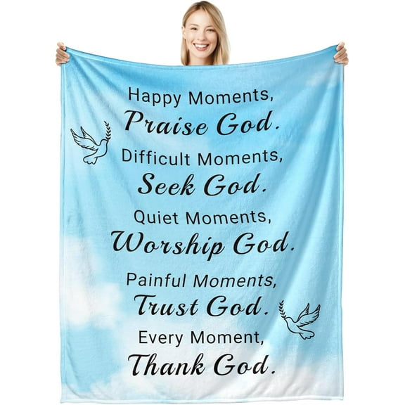 Christian Gifts for Women Faith Baptism Throw Blankets for Girls Boys Catholic Religious Blankets for Women Confirmation Gifts Bible Baptism Decoration First Communion Gift Christmas Easter 50x60