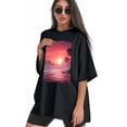 thumbnail image 3 of Plus Size Shirt for Women Black Tops for Women Oversized Short Sleeves Shirt for Women Vaporwave 10 T Shirt Crewneck Shirt for Women L, 3 of 5