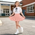 thumbnail image 5 of OGLCCG Girls' School Uniform Outfit Cute 3 Piece Set with Short Sleeve Button Down Shirt and Pleated Skirt,2-15 Years, 5 of 5