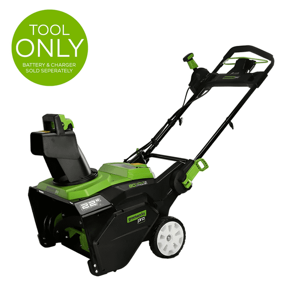 GREENWORKS 80V 22" Brushless Snow Thrower, Battery and Charger Not Included