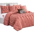 thumbnail image 1 of Mocassi 12-Piece Comforter Set, Ella Bedding Collection includes 6-Piece Smart Sheet Set, Matching Shams & Decorative Pillows, Full/Queen, Dusty Rose, 1 of 7