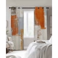 thumbnail image 4 of Burnt Orange Kitchen Curtains Modern Geometric Grey Oil Painting Abstract Cafe Short Curtains for Bathroom Blackout Window Curtain Small Window Treatment Drapes for Bedroom Living Room 42"x45"x2, 4 of 9