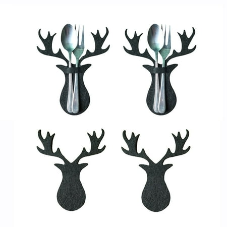 

Cutlery 4PCS And Tree Christmas Table Cover Fork Decoration Kitchen，Dining & Bar Outdoor Table Setting for 2