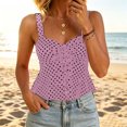 thumbnail image 4 of ClodeEU Women's Polka Dot Print Spaghetti Strap Peplum Cami Top,Sweetheart Neck Sleeveless Summer Tank Pink,Women's Plus S, 4 of 5