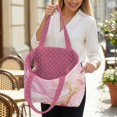 thumbnail image 3 of ZUXONGSY Marble Print Print Tote Bag Trendy Reversible Quilted Tote Bag Cute Women's Bag for Daily Commute Shopping Travel Casual Outings, Pink, 3 of 6