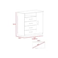 thumbnail image 5 of Depot E-Shop Rioja Dresser With 4 Drawers, Cabinet, Hanging Rod, And Open Shelf, Smokey Oak/White, 5 of 8
