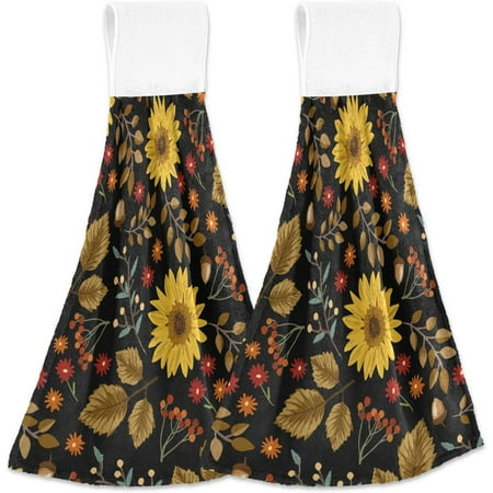 

Bestwell Hanging Kitchen Towel 12 x 17 Sunflower-d Towel Set 2 Pieces of Dry Towels for Kitchen Bathroom Laundry Room Table