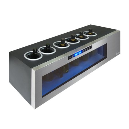 Vinotemp - Il Romanzo 6-Bottle Dual Zone Wine Cooler - Silver
