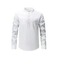 thumbnail image 5 of 2 Pack Mens Cotton Blend Shirts Long Sleeve Button Stand Collared Tshirts Shirt with Pocket Casual Solid Color Pullover Comfort Slim-Fit Office Work Tops, 5 of 8