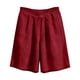 thumbnail image 2 of TaTaai Women Solid Color Loose Fit Cotton Linen Knee Length Shorts With Pockets Casual Summer Wear Lightweight Breathable Machine Washable No Fading Daily Outdoor Street Wear Gift, 2 of 8