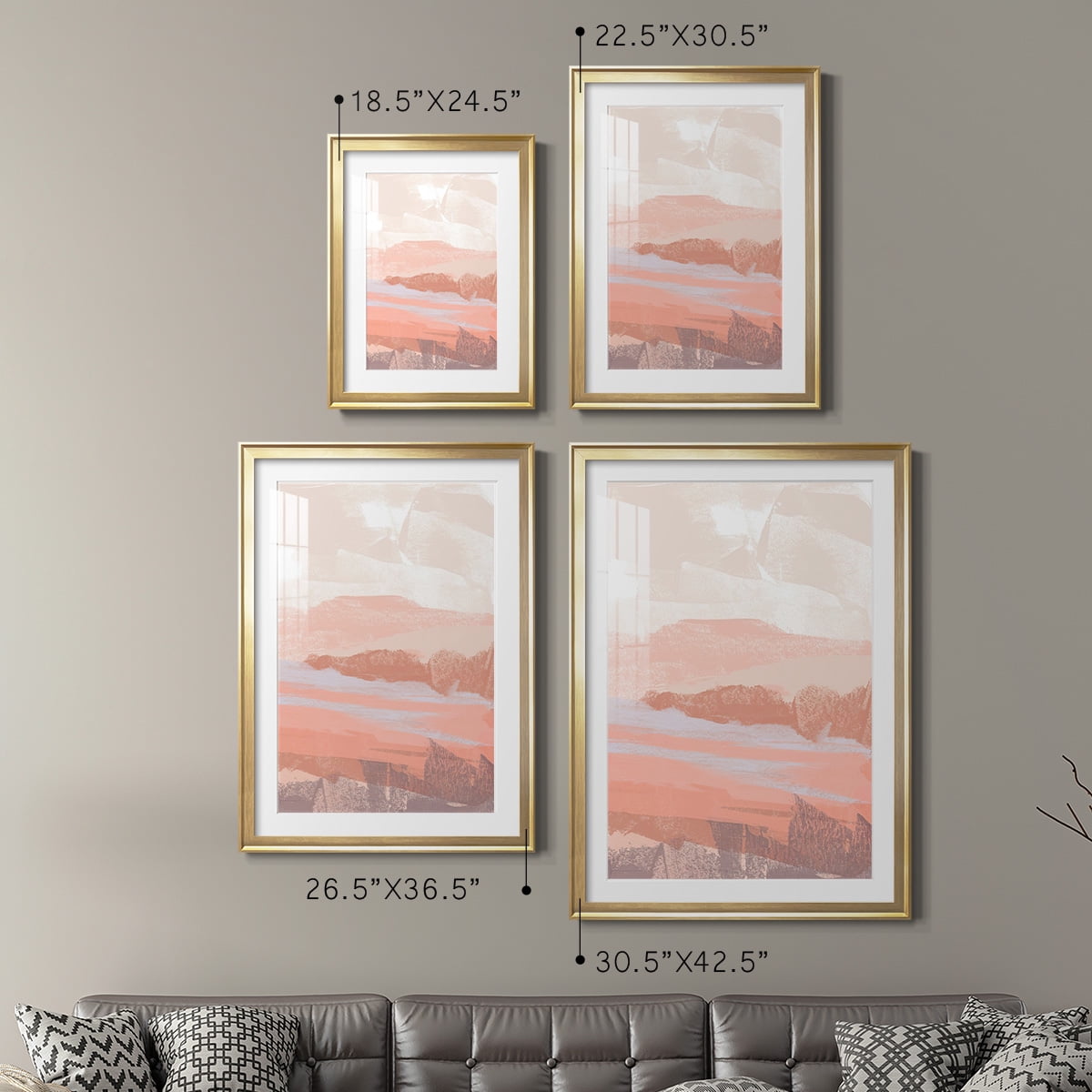 Wexford Home Dusty Desert I Premium Framed Print, 22.5" x 30.5" - Ready to Hang, Gold (Set of 2)