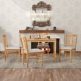 thumbnail image 2 of Euroco 5 Piece Modern Particle Board Dining Table Set, Natural Wood, 2 of 8