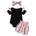 thumbnail image 3 of Zanarzt Baby Girl Clothes Newborn Set Baby Girl Crawling Clothes Comfortable Breathable Casual Suit Crawling Clothes 3PCS Black,3-6 Months, 3 of 7