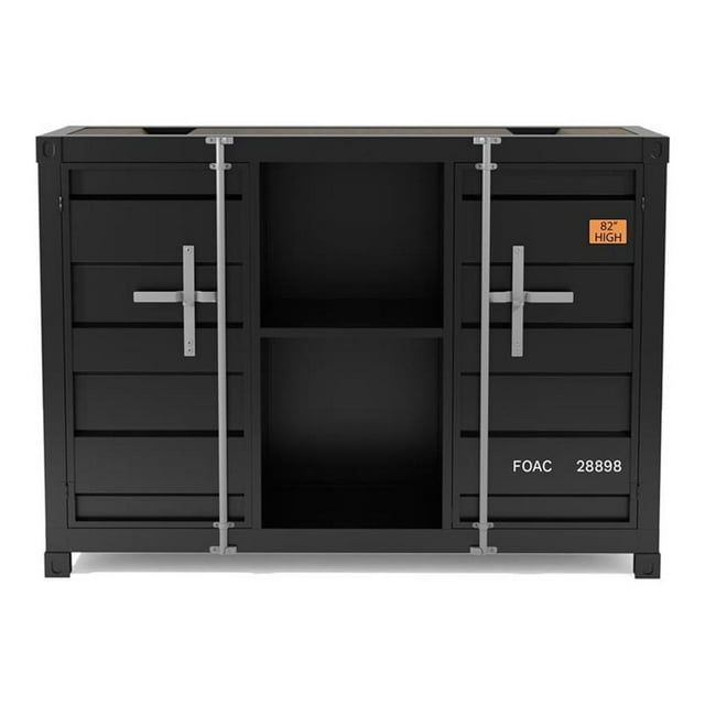 Furniture of America Lionna Table Console en Métal à 6 Tablettes, Noir Sable