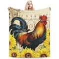 thumbnail image 5 of Kuscheln Rooster Blanket Chicken Fleece Throw Blanket, Chickens Blanket Gifts, Super Soft Warm Roosters Stuff Blanket Gifts for Girls Boys, 5 of 6