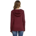 thumbnail image 2 of Uniexcosm Women Casual Sweatshirts Hooded Sports Jacket Long Sleeve Tops, 2 of 10