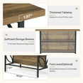 thumbnail image 4 of Finmind Kitchen Island with Storage, 62.99-Inch Kitchen Island Table with 2 Shelves and Large Worktop, Rustic Brown, 4 of 6