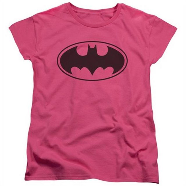 Batman-Black Bat - Tee-Shirt à Manches Courtes pour Femmes - Fuchsia & Rose Vif, Extra Large