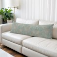 thumbnail image 2 of Teal Green Flower Body Pillow Cover 20 x 60 Inch Decorative Pillow Cover Abstract Floral Leaf Boho Vintage Lumbar Pillowcase Seasonal Rectangle Cushion Case for Couch Sofa Bed Living Room, 2 of 9