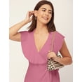thumbnail image 5 of Moomaya Sleeveless V Neck Wrap Solid Rayon Dress - Women's Stylish Wrap Dress, 5 of 9