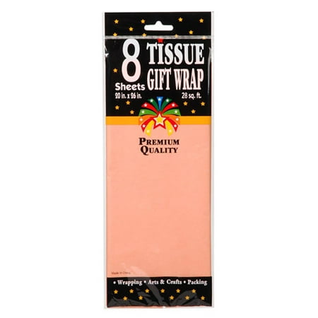Tissue Paper - Peach - 20 x 26 inches - 8 sheets (Best Bathroom Tissue Brand)