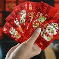 thumbnail image 4 of Coollooc Chinese New Year Red Envelopes, 2025 Chinese Lunar New Year of the Snake Large Envelope Lucky Money Hong Bao Red Packet with 6 Different Gold Embossed Patterns (6 Pcs 6.5 * 3.4in), 4 of 9