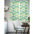 thumbnail image 3 of Summer Oceans Fish Sheer Curtains 72 Inch Long 2 Panels, Country Sea Watercolor Yellow Lemon Leaf Light Filtering Rod Pocket Curtains, Sheer Voile Drapes for Living Room Bedroom, 52"x72", 3 of 8