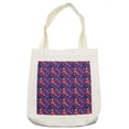 thumbnail image 1 of Retro Tote Bag, Memphis Art Design Group Vintage Geometric Pop 80's Zigzags Forms Print, Cloth Linen Reusable Bag for Shopping Books Beach and More, 16.5" X 14", Cream, by Ambesonne, 1 of 2