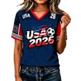 thumbnail image 3 of 2026 New USA Soccer Jersey Women United States National Team Shirt, United States Jersey Soccer, Resistant V Neck Short Sleeve Football Tee for Sports Casual Daily Use for Adult(Khaki, L), 3 of 6