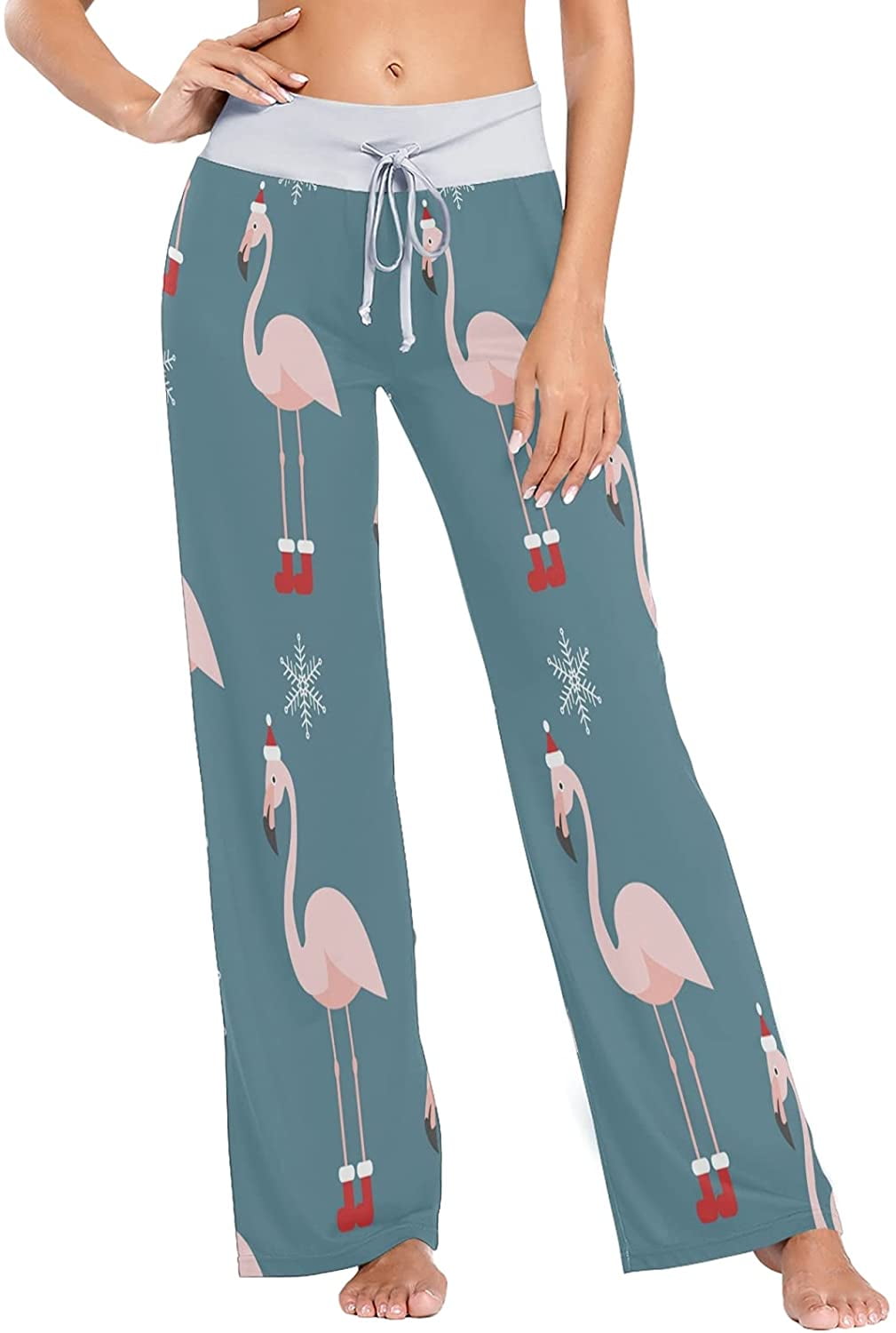 Merry Christmas Flamingo Bird Snowflake 
