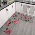 thumbnail image 2 of Pioneer Flower Floral Print Pattern Kitchen Rugs Sets Of 2,Anti Fatigue Kitchen Mat Rugs Non Slip Washable,Decorative Kitchen Floor Mats for Kitchen,Sink,Laundry,17"x30"+17"x47", 2 of 7