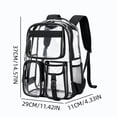 thumbnail image 2 of Transparent Backpack for Women Men, Clear PVC Bookbag Stadium Approved Heavy Duty School Bag with Reinforced Shoulder Straps - Spacious Travel Daypack for Students Teens Adults, Concert, Work, Black, 2 of 7