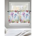 thumbnail image 5 of Jellyfish Coastal Tier Curtains 36 Inch Length,Sheer Curtains for Bedroom Living Room Window Blue Nautical Summer Beach Ocean Rod Pocket Drapes Kitchen Curtains Small Half Window 27.5"x36" 2 Panels, 5 of 6