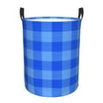 thumbnail image 2 of YFYANG Waterproof Laundry Hamper, Dark Blue Plaid Pattern Laundry Basket Oxford Fabric with Handle Foldable, S, 2 of 8