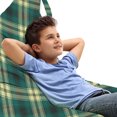 thumbnail image 1 of Abstract Lounger Chair Bag, Classic Plaid Tartan Geometric Stripes Checkered Lines Ethnic Print, High Capacity Storage with Handle Container, Lounger Size, Dark Teal Cream and Grey, by Ambesonne, 1 of 5