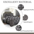thumbnail image 5 of Unique Home 3 Piece Kanta Solid Color Ruffled Bed In A Bag Clearance Bedding Comforter Duvet Set Fade Resistant, Super Soft (Queen, Gray), 5 of 5