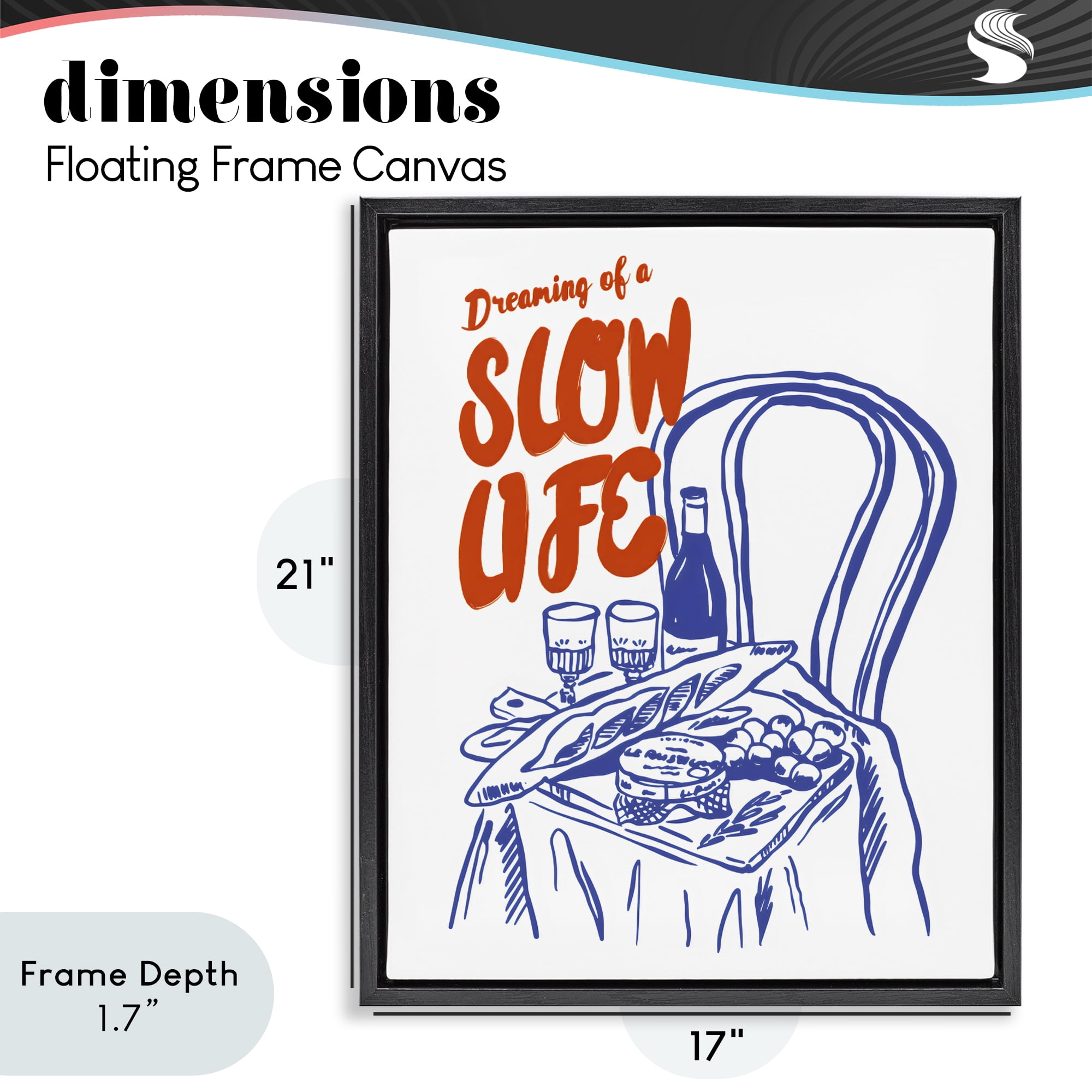 Stupell Industries Dreaming Of A Slow Life Black Framed Floater Canvas Wall Art, design by The Prints Vibe