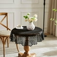 thumbnail image 2 of Warm Home Designs 90 inch Boho Black Round Tablecloth. AME Black 90 Round, 2 of 6