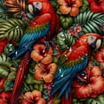 thumbnail image 5 of Awypu Chic Modern Bathroom Decor Waterproof Shower Curtain Parrot Cute Bird Tropical Exotic Summer Palm Leaves Hibiscus Hawaii Decorative White, 5 of 7