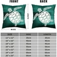thumbnail image 5 of Nautical Throw Pillow Covers 16x16 Beach Theme Starfish Turtle Pillow Covers Set of 2 Coastal Dark Green Decorative Pillow Case for Living Room Bedroom Couch, 5 of 6