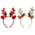 thumbnail image 2 of Minnieouse Diadema de reno navideña de tela, decoraciones festivas, diadema de astas de reno fácil de combinar Accesorio para el cabello rojo, 2 of 6