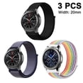 thumbnail image 1 of Paquete de 3 correas de nailon de repuesto para reloj con gancho transpirable, compatibles con Samsung Watch, elásticas deportivas trenzadas ajustables, 1 of 8