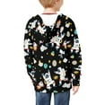 thumbnail image 5 of Xoenoiee Astronaut Earth Spaceship Print Casual Hooded Jacket for Teen Girls Boys Zip Up Hoodie Long Sleeve Sweatshirt with Pocket Kids Youth Fall Outerwear Outfits for 6-7 Years Kids, 5 of 7