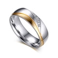 thumbnail image 1 of Bague de Mariage Homme Or-Couleur 316l en Acier Inoxydable Promesse Bijoux, 1 of 5