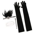 thumbnail image 1 of Diadema de Disfraces Collar Guantes 1920s Accesorios Set BLESIY Accesorios de aleta, 1 of 8