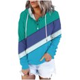 thumbnail image 3 of Aayomet Womens Casual Hoodies Hoodie Oversized Cotton Big Pocket Hoodie Embroidered Logo Women's Hoodie (Blue, L), 3 of 4