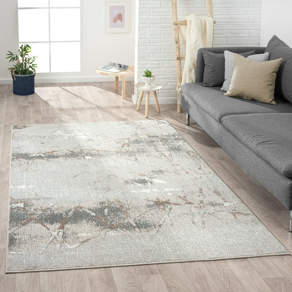 Ox Bay Bethany 5' x 7' Beige/Gray Abstract Durable Indoor Area Rug